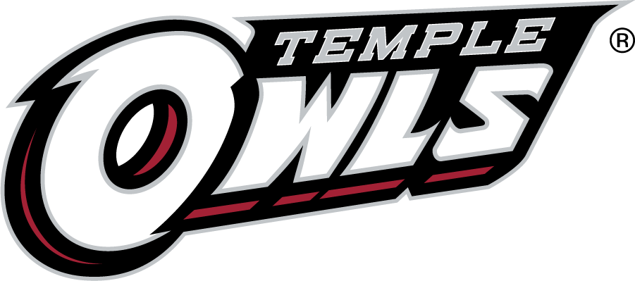 Temple Owls 2014-2020 Wordmark Logo v3 diy DTF decal sticker